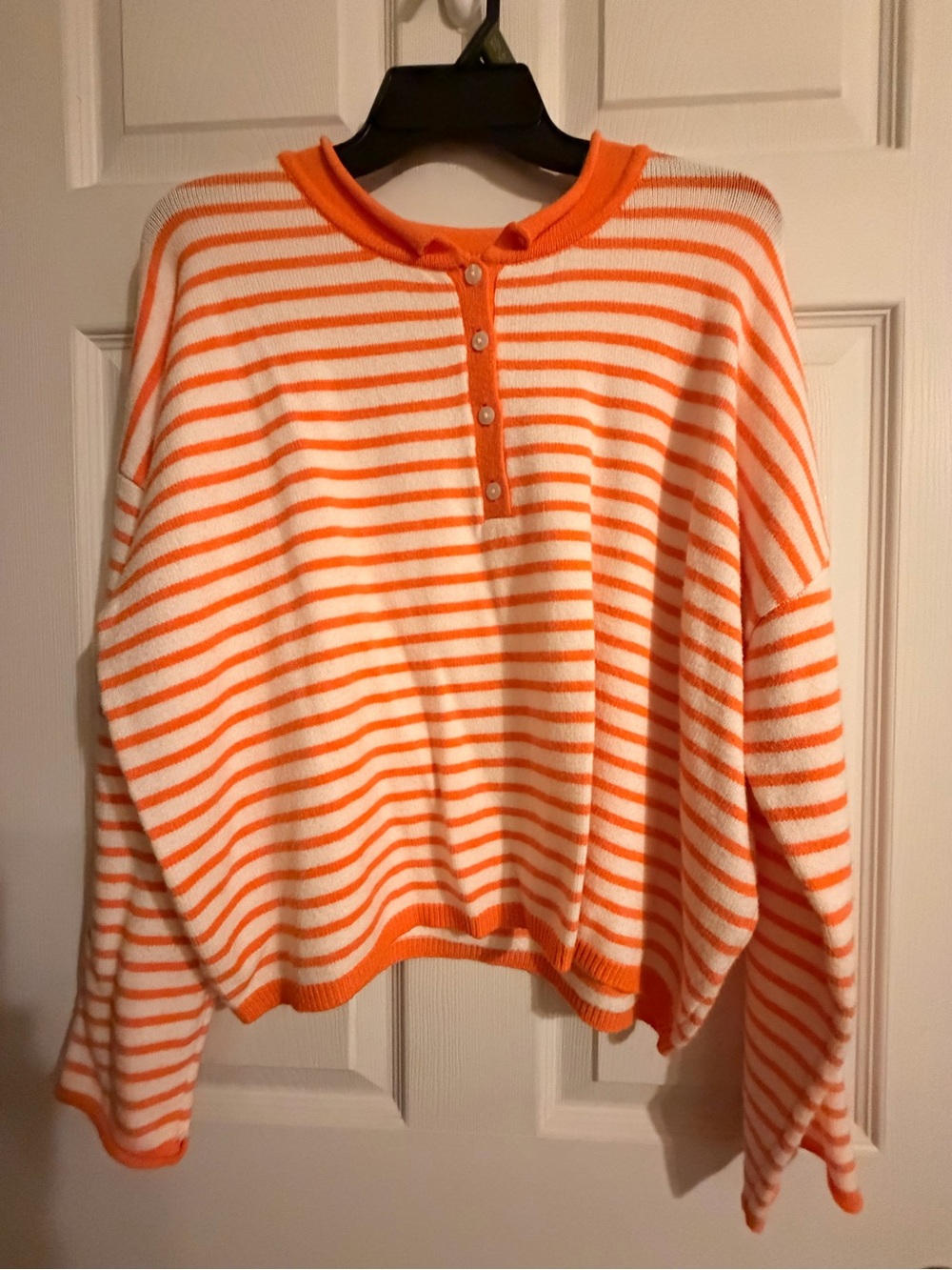 ALTAR’D STATE Striped Button Henley Sweater